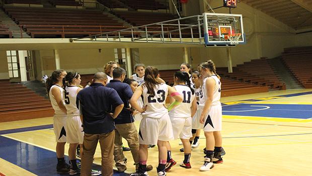 Girls varsity basketball defeats defending North Coast Section champs St. Joes