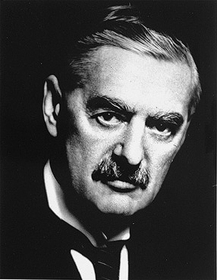This photo of Prime Minister Arthur Neville Chamberlain was taken between 1937 and 1940 in London by an unknown photographer. Photo from U.S. Holocaust Memorial Museum/public domain.