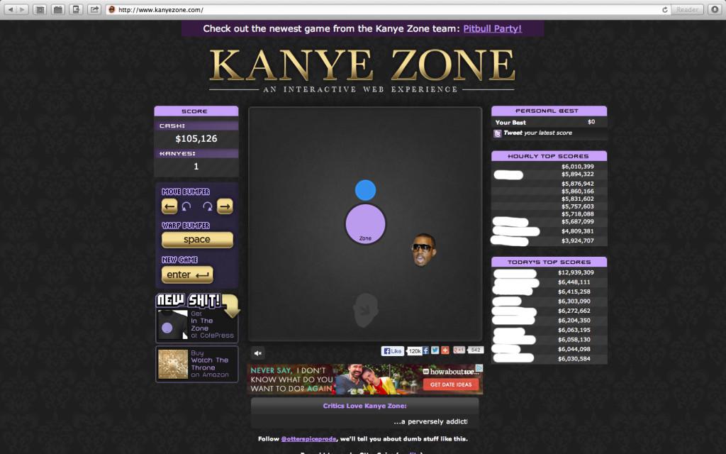 Screenshot of the Kanye Zone website. Usernames blocked out to protect privacy.