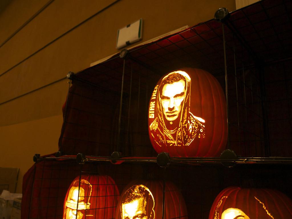 A man who introduced himself as The Pumpkin Guy carved this pumpkin of Benedict Cumberbatch