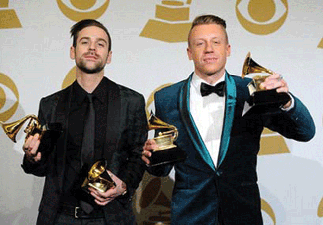 Macklemore and Ryan Lewis at the Grammy Awards Ceremony 2014