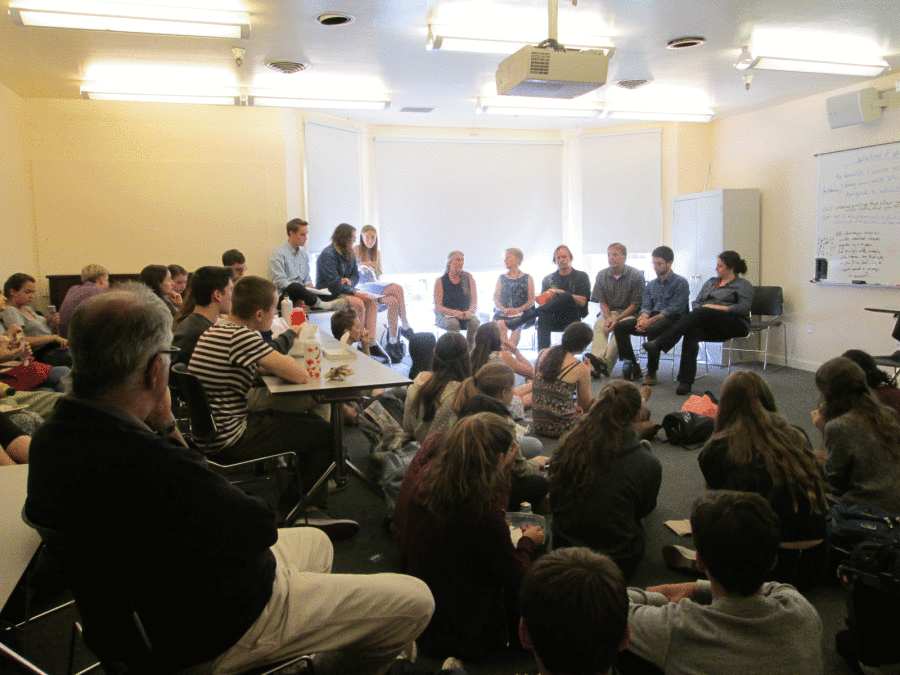 Students%2C+faculty%2C+and+staff+gather+to+hear+panelists+responses+to+questions+on+white+privilege.