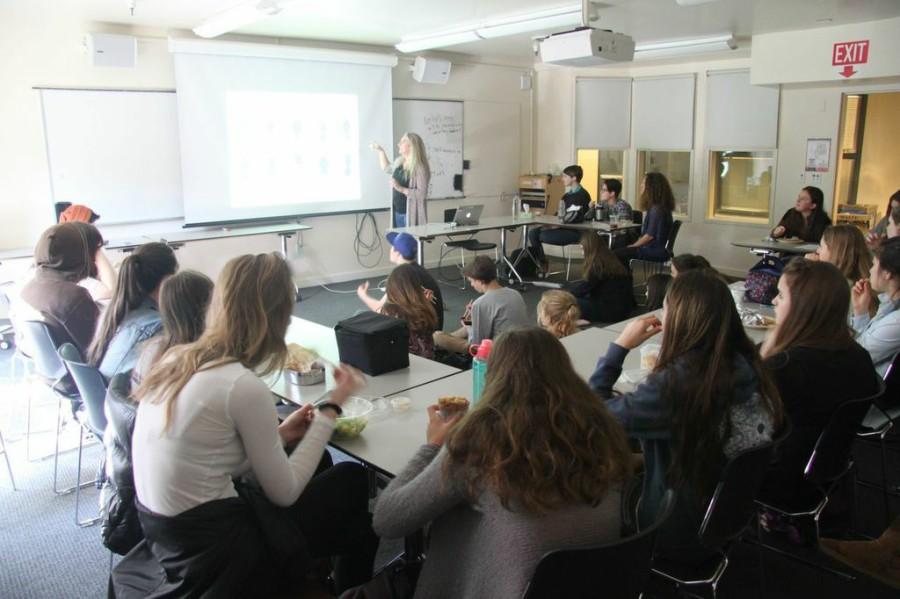 Kate Randall of the Art department shared a wide variety of art connected to political and social movements throughout history.