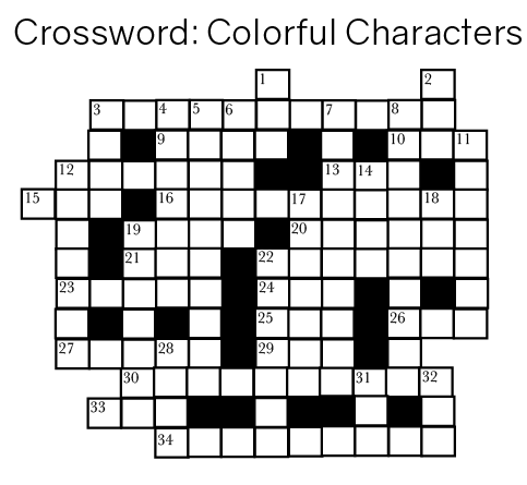 Urban Legend Crossword: Colorful Characters