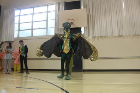 Belle Davis 19 dressed as a dragon on Oct. 31, 2018.