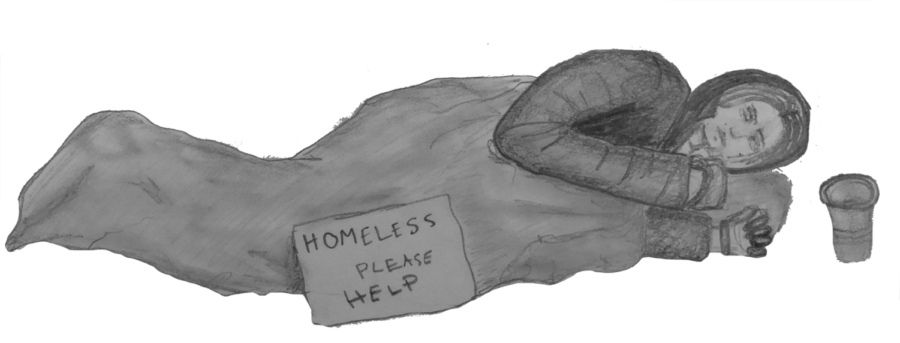 Illustration of homelessness in San Francisco, by Lena Bianchi, Design Editor.