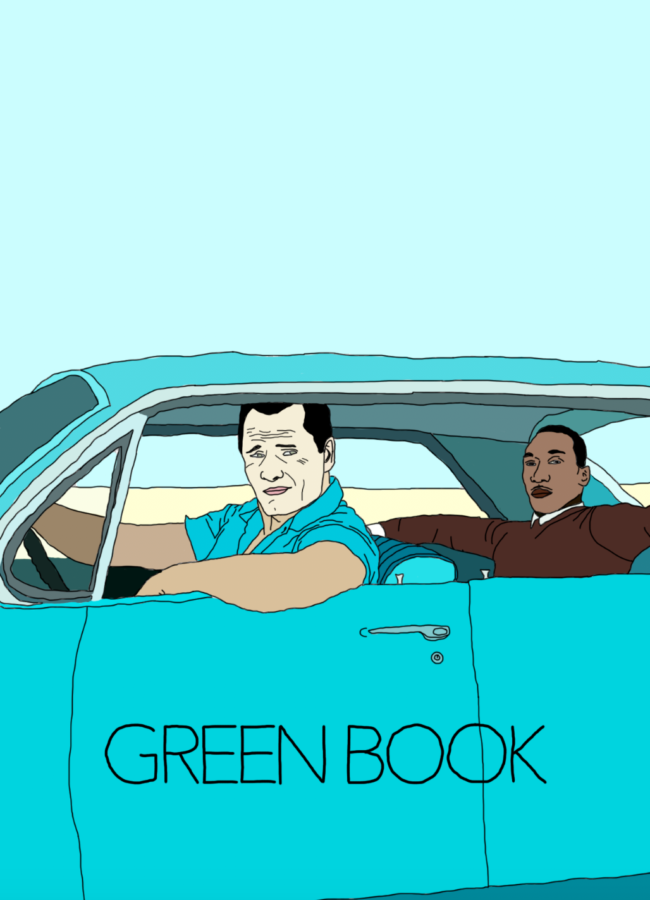 Illustration of cinematic poster for best picture winner The Green Book.
By Lena Bianchi, Design Editor.
