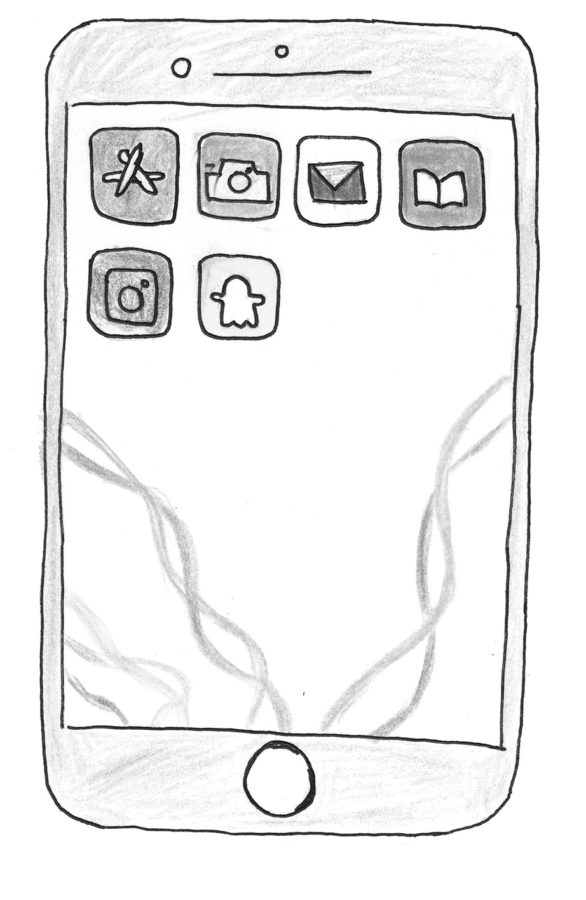 Group Of Smart Phones And Social Media Icons Drawing Poster by Frank  Ramspott  Fine Art America