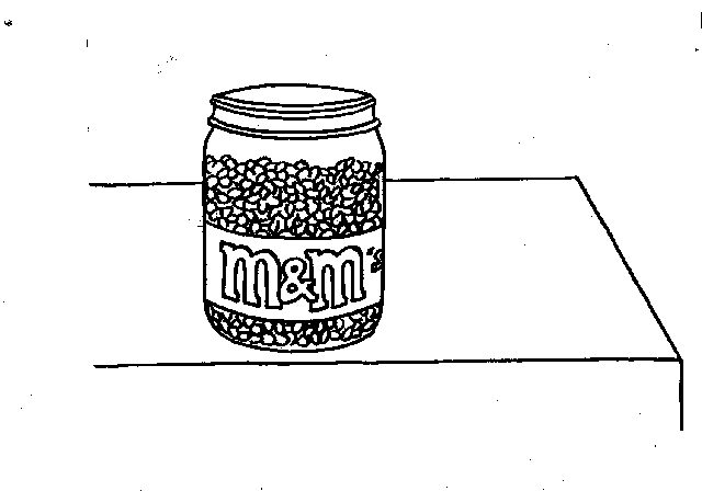 Image of a jar of M&Ms. Illustration credit: Loki Olin. 