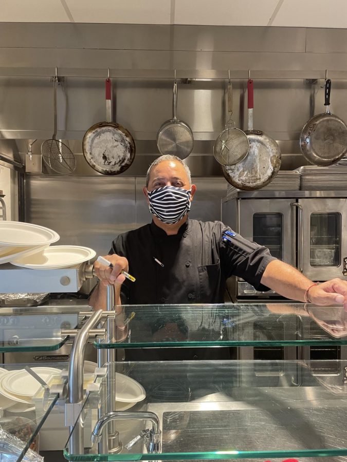 Chef David in the Salkind Center kitchen on Wednesday, September 22. Photo credit: Tulin Chang-Maltepe. 