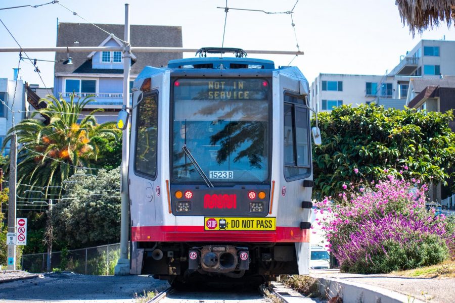 Out-of-service Muni train at Church & 20th. Photo credit: Cooper Makhijani.