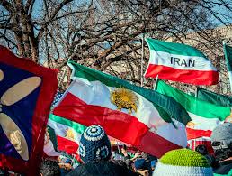 Iranian flags. Photo credit: Ted Eyton.
