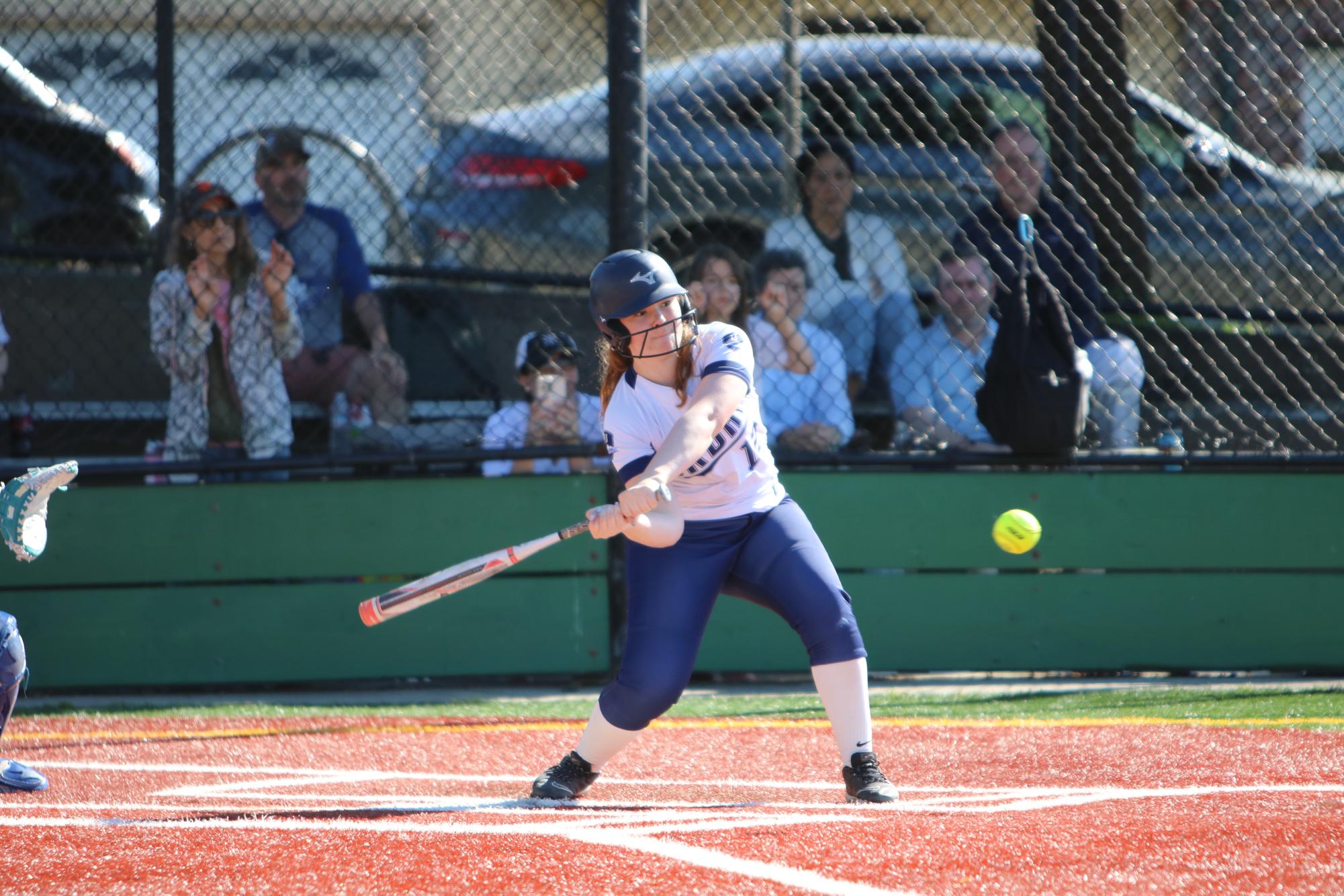 Taylor O'Keefe ’28 at a softball game on March 18. Photo credit: Rizal Adanza.