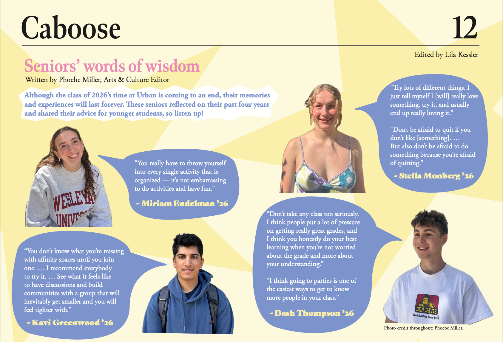 Seniors' words of wisdom